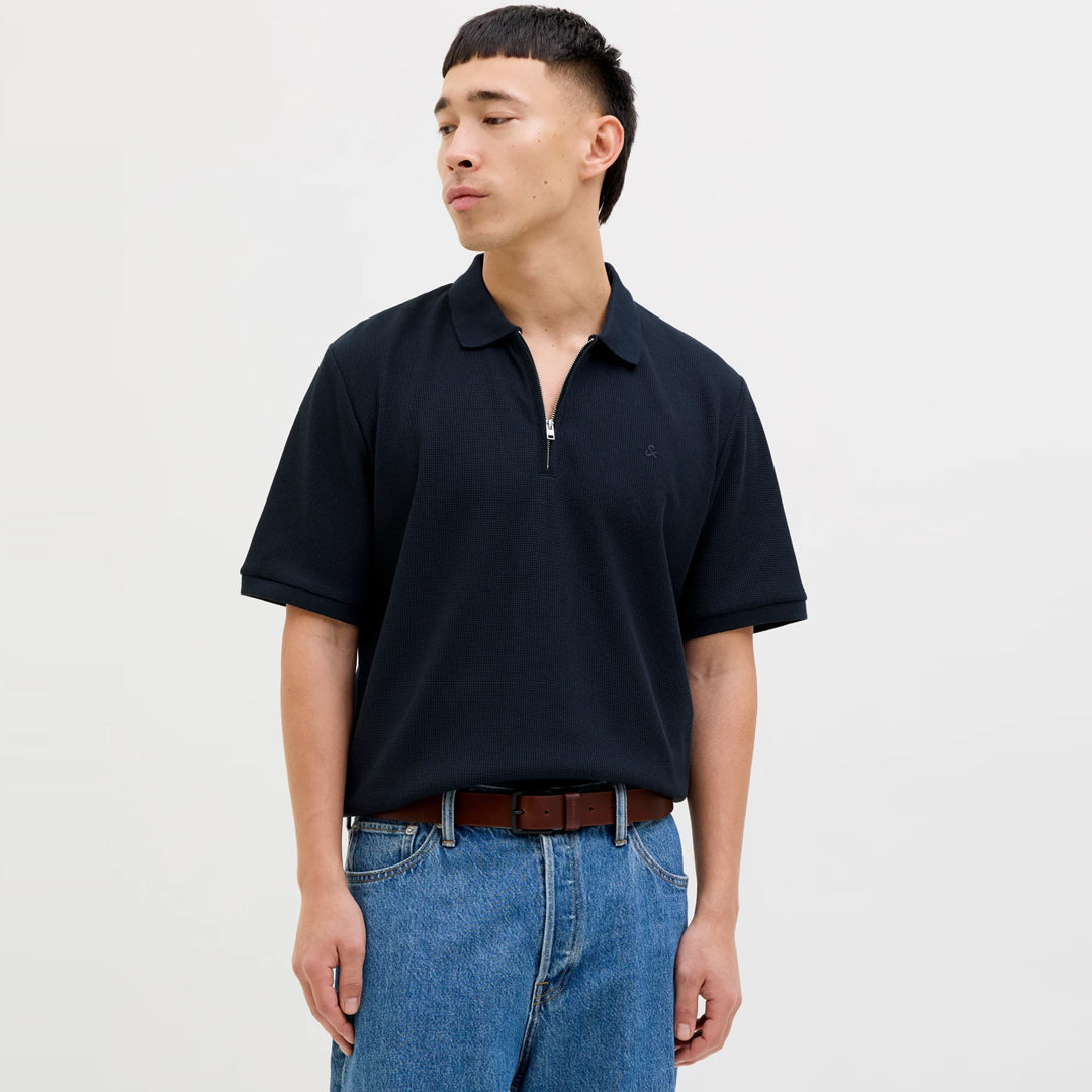 Maicë JACK & JONES JJEAUSTIN ZIP POLO SS NOOS