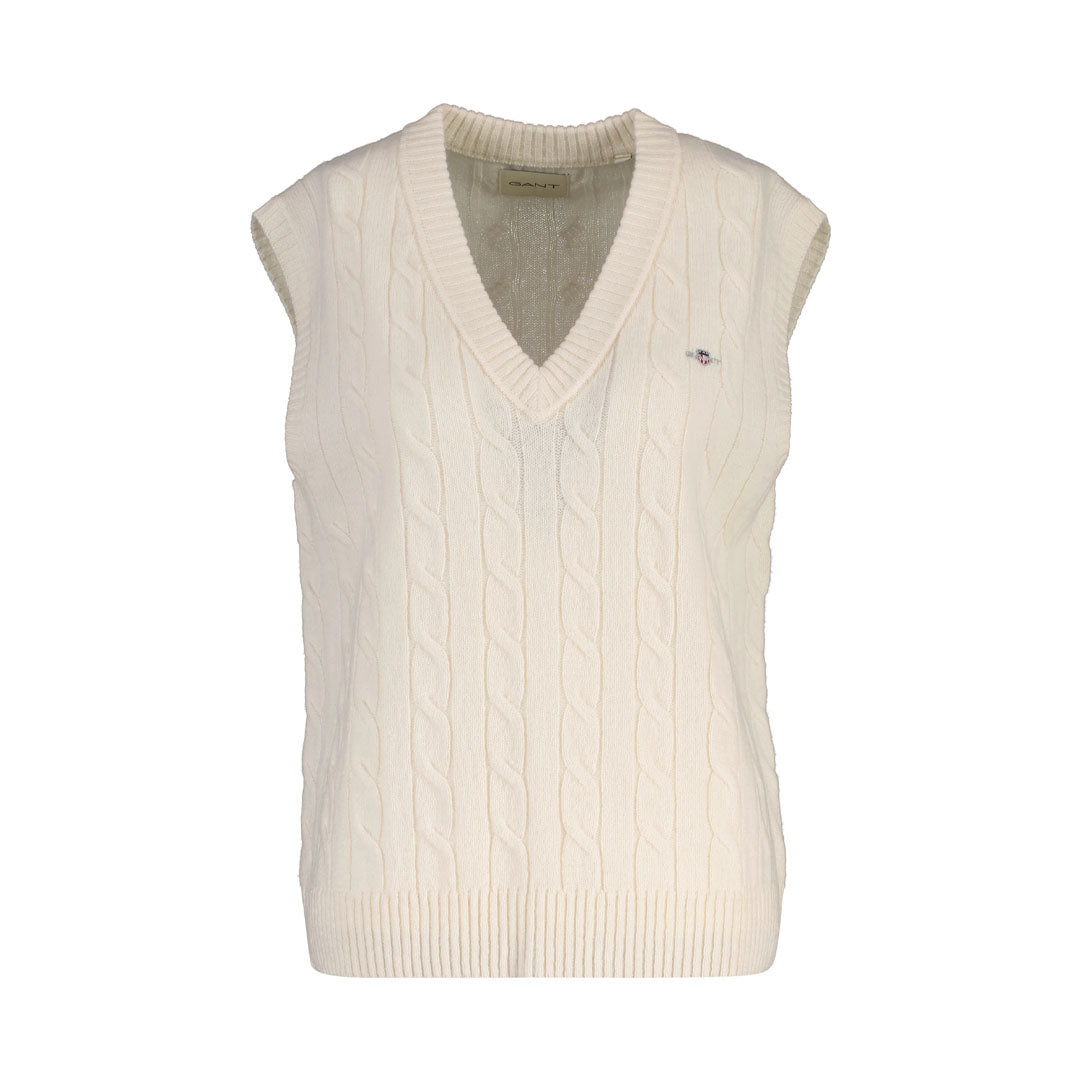 Jelek GANT LAMBSWOOL CABLE V-NECK VEST