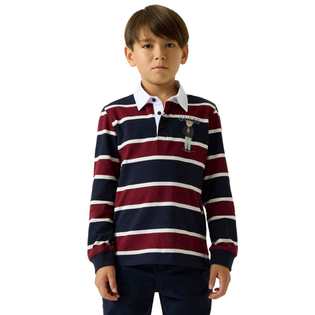 Bluzë Guess HEAVY JERSEY LS POLO