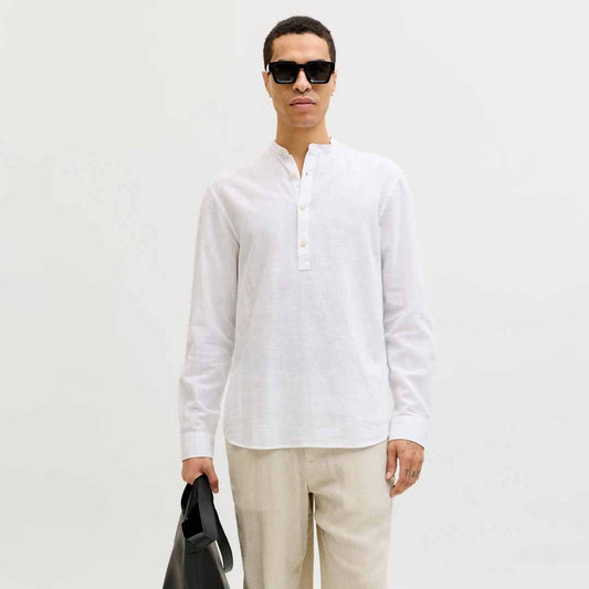 Këmishë Jack & Jones JJESUMMER LINEN BLEND TUNIC SHIRT L/S SN