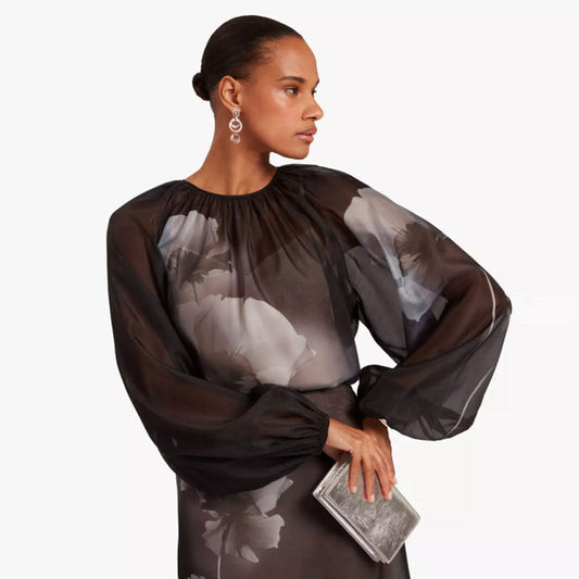 Bluzë TED BAKER Puff Sleeve Blouse With Organza Ov