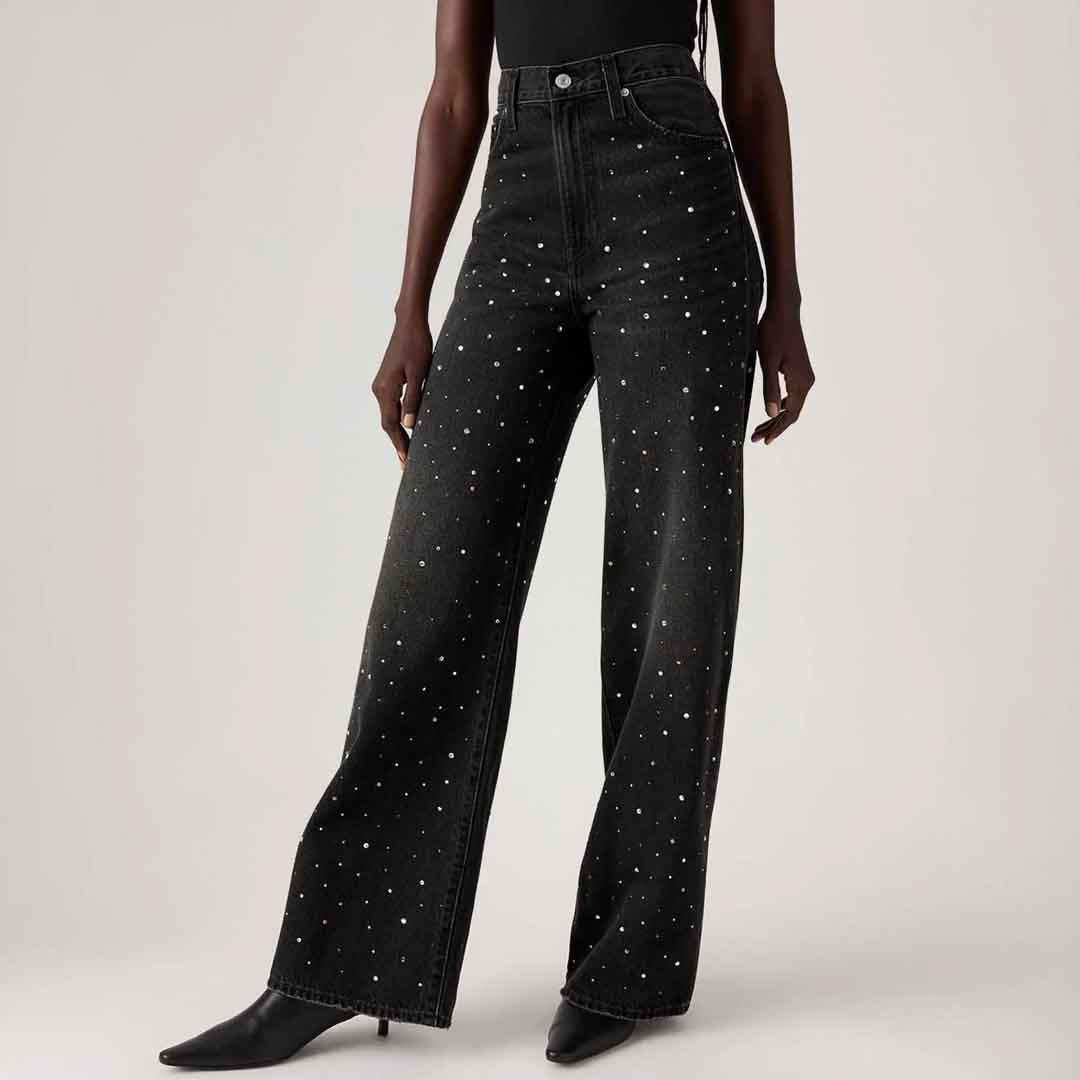 Xhinse LEVIS RIBCAGE WIDE LEG H223 DAZZLE ME SMOKE