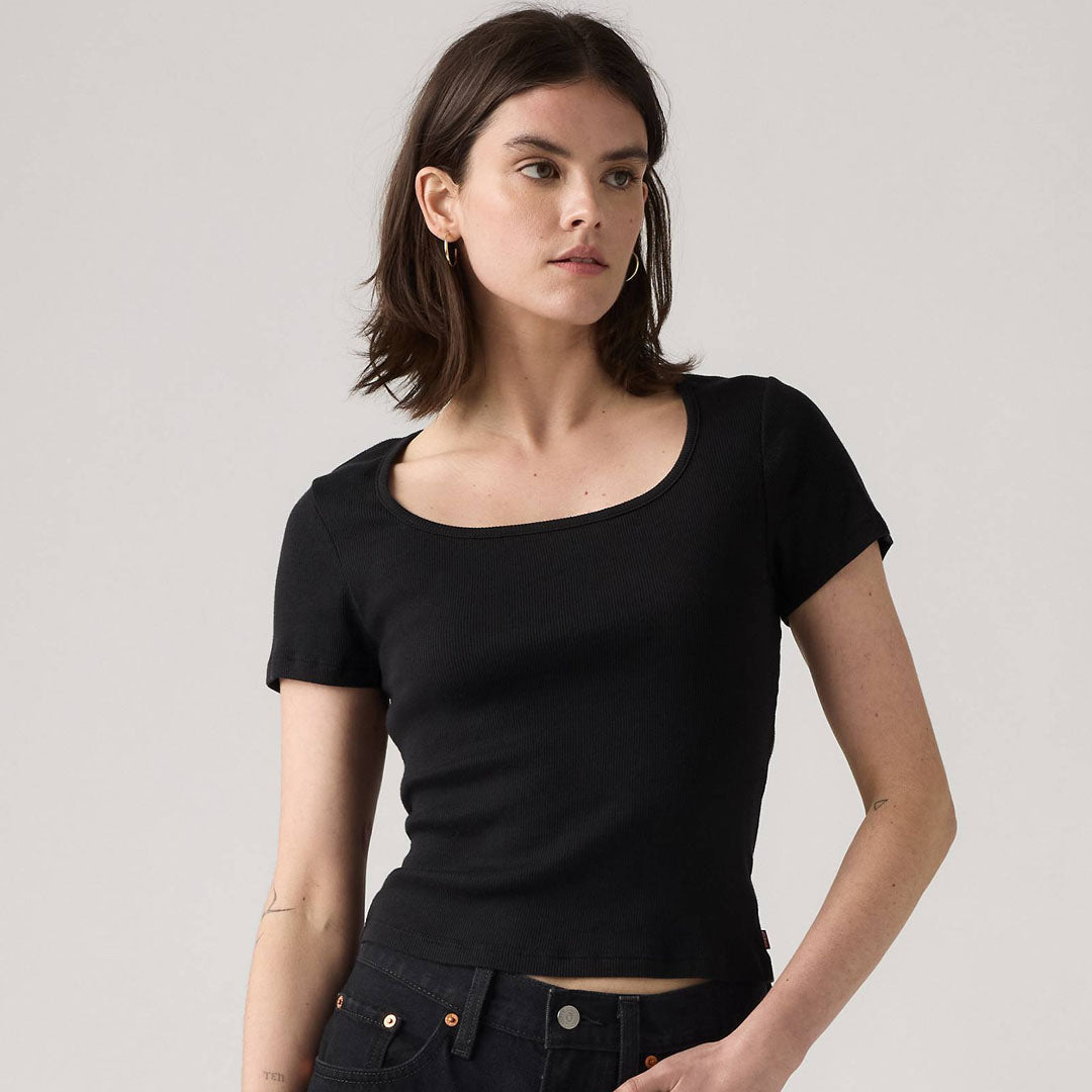 Maicë LEVIS ESSENTIAL SQRD NECK TEE ANTHRACITE NIG