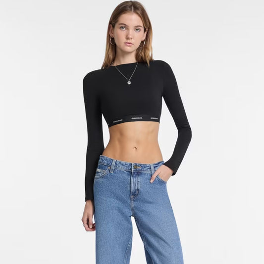 Bluzë GUESS JEANS GJ LS CROP TOP