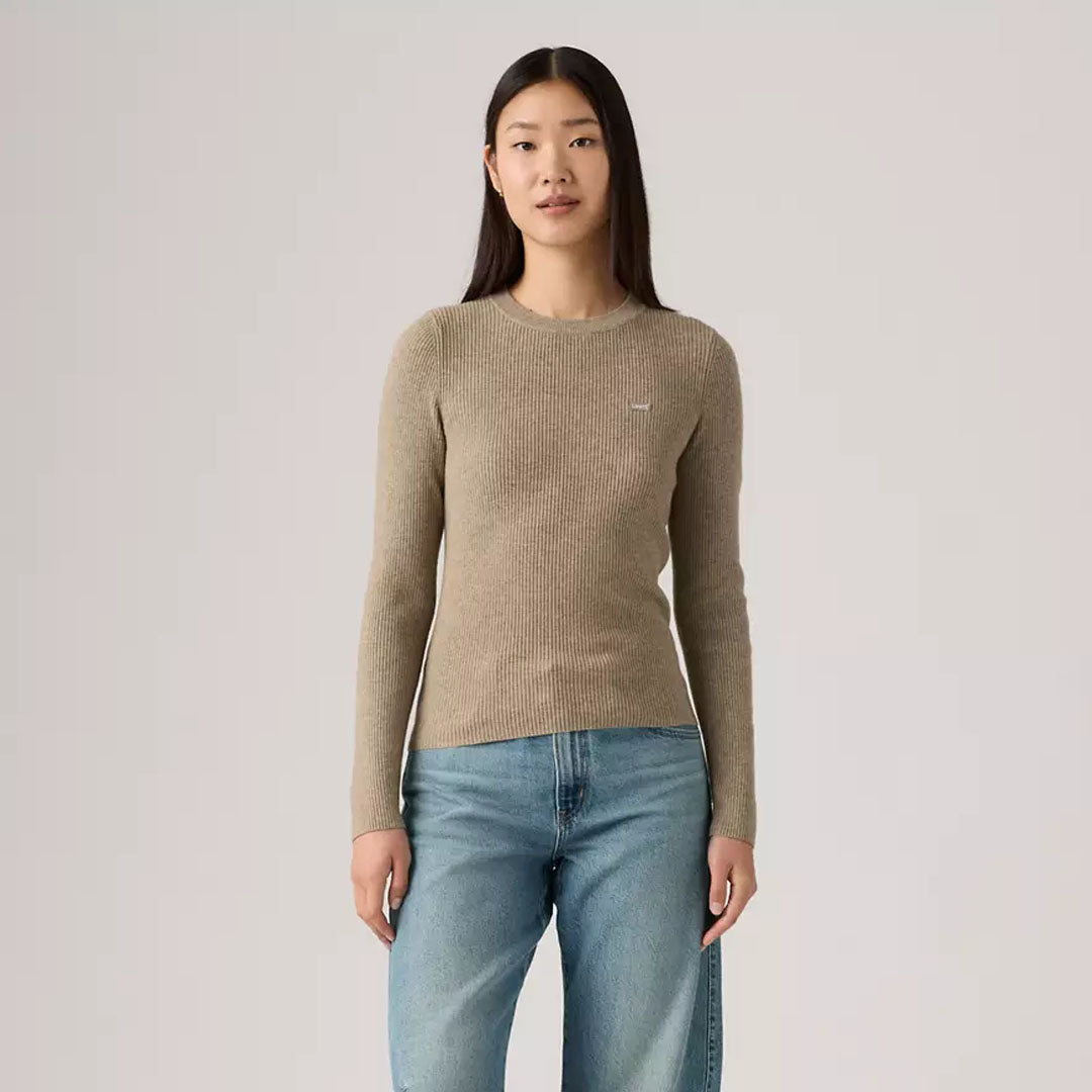 Bluzë LEVIS RIB CREW SWEATER TAUPE GRAY HEATHER BR