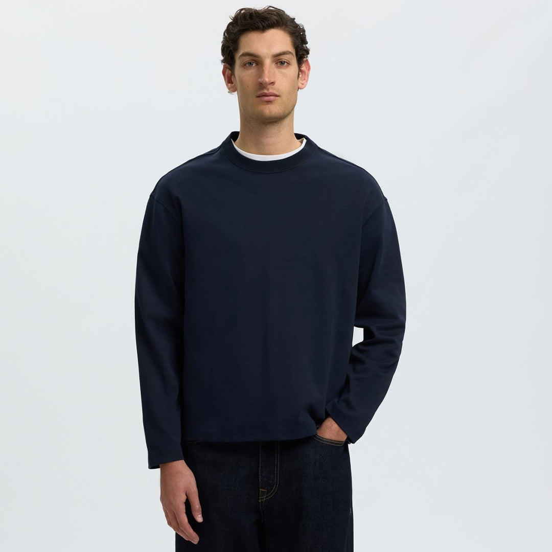 Bluzë Selected SLMTAJ HEAVY LS O-NECK TEE