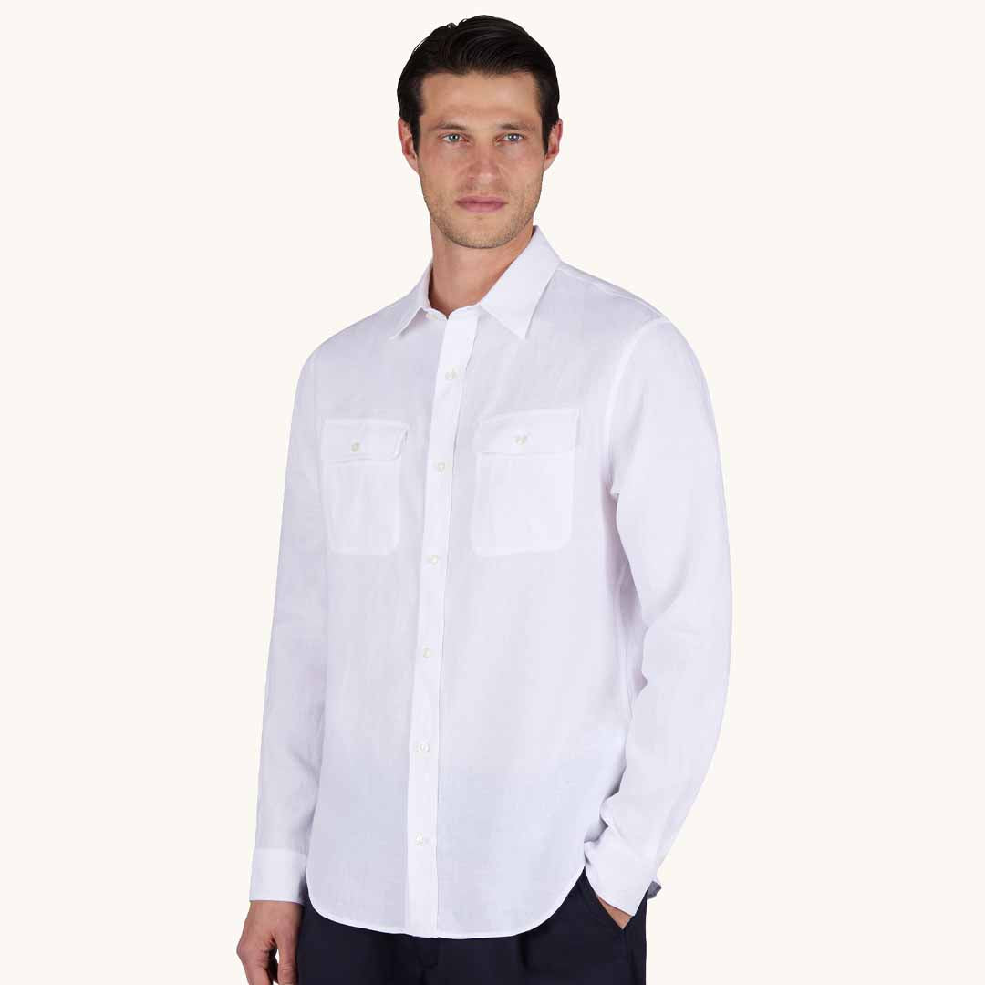 Këmishë Paul & Shark MENS WOVEN LINEN OVERSHIRT