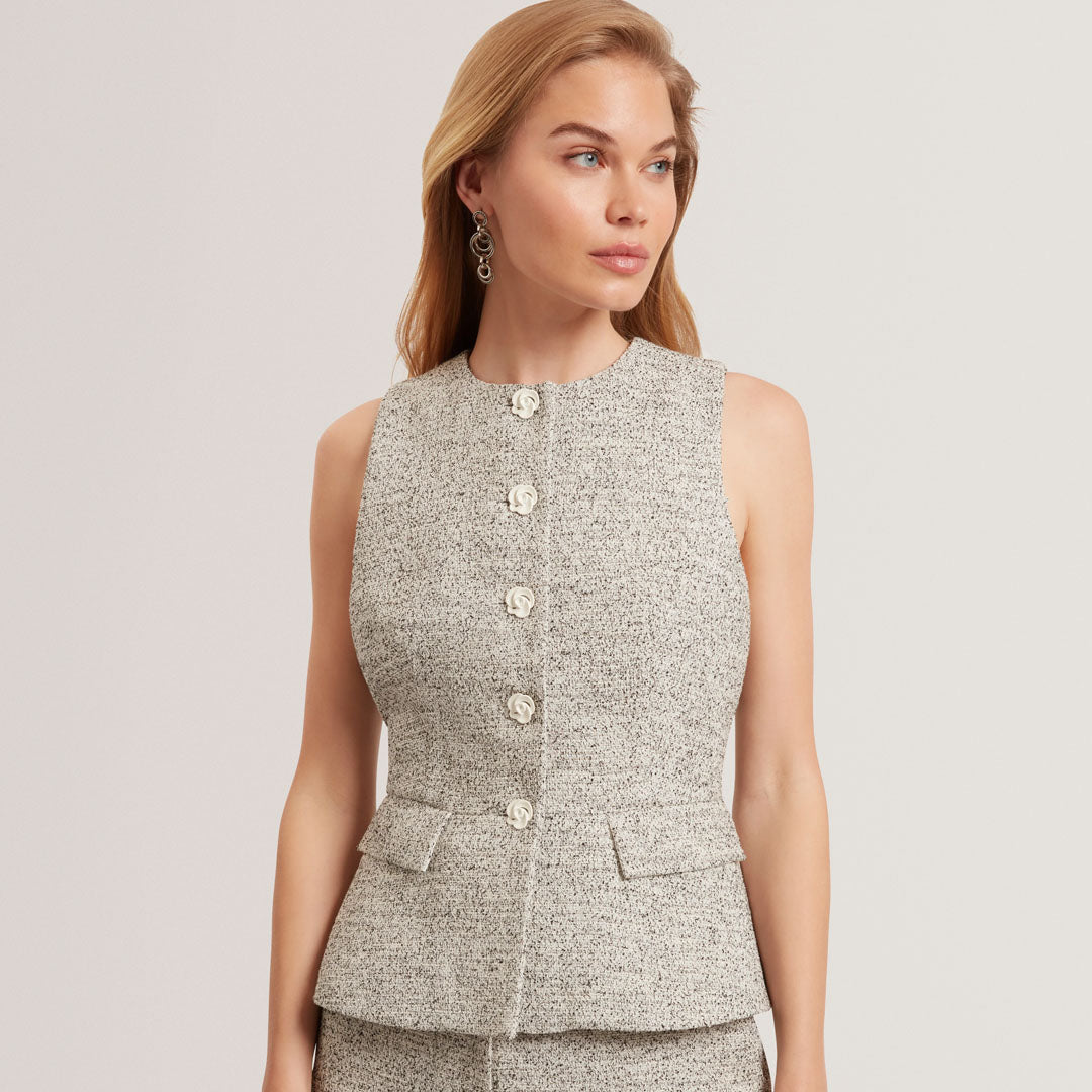 Jelek Tailored Boucle Fitted Waistcoat