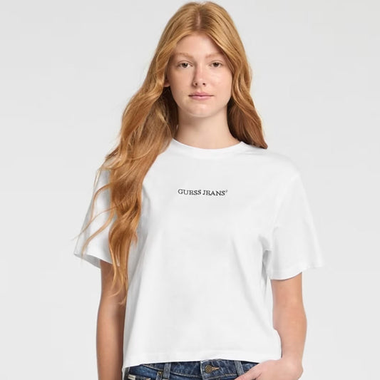 Maicë GUESS JEANS GJ SS CN BOXY EMBRO LOGO TEE