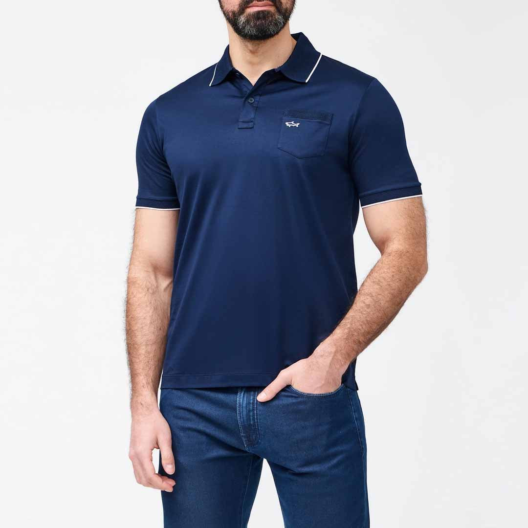 Maicë Paul & Shark MENS KNITTED COTTON POLOSHIRT