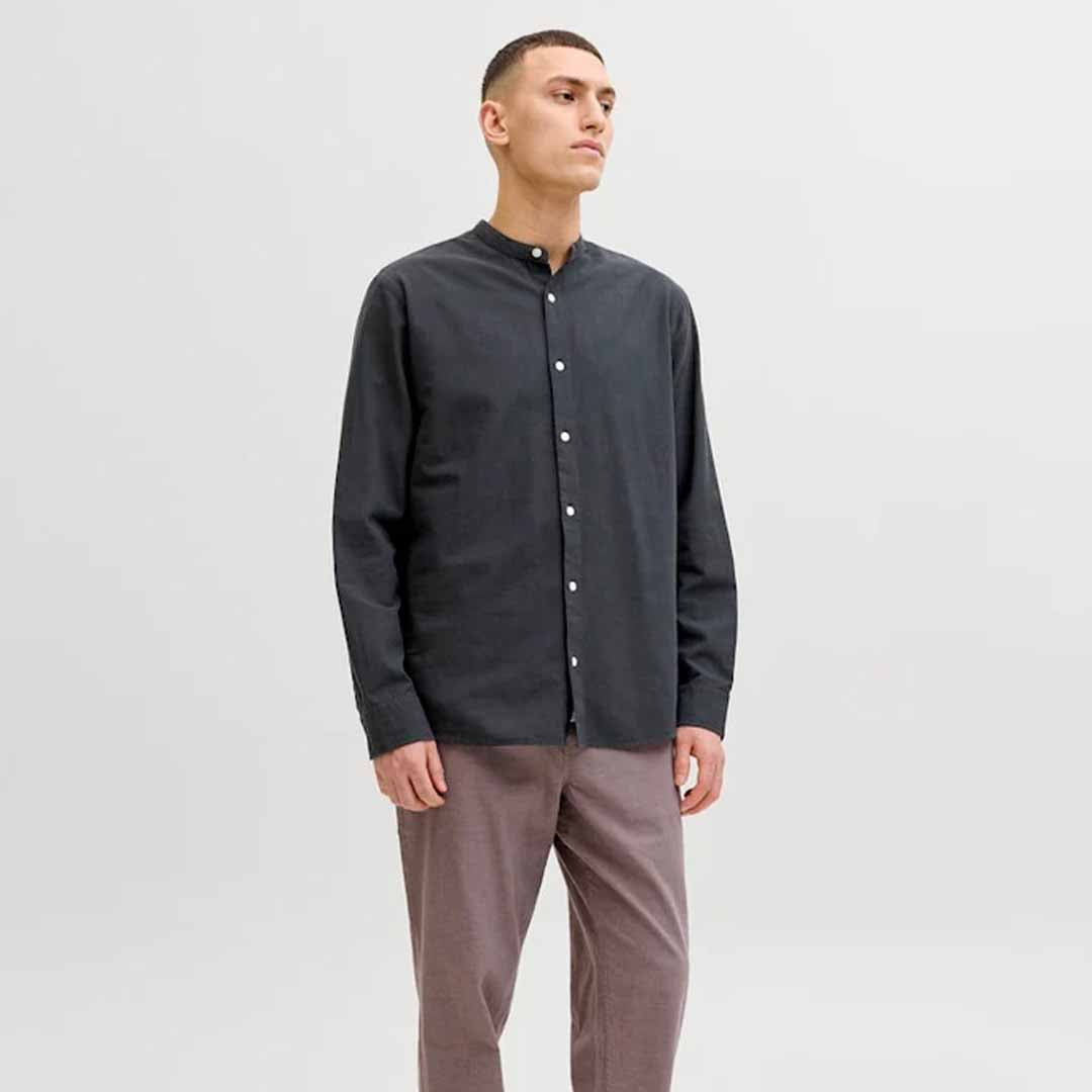 Këmishë Jack & Jones JJEBREEZE LINEN BLEND BAND SHIRT L/S SN