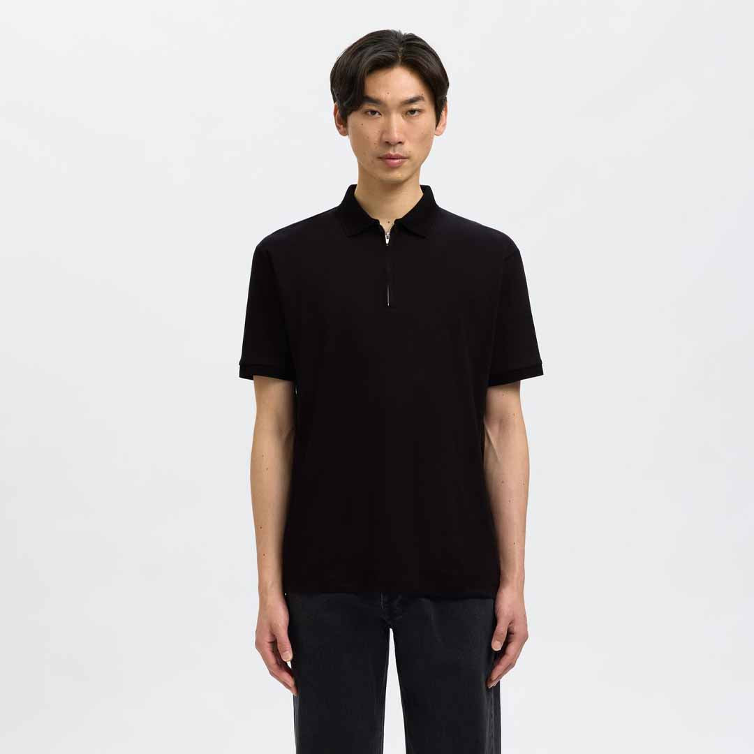 Maicë Selected SLMFAVE ZIP SS POLO NOOS