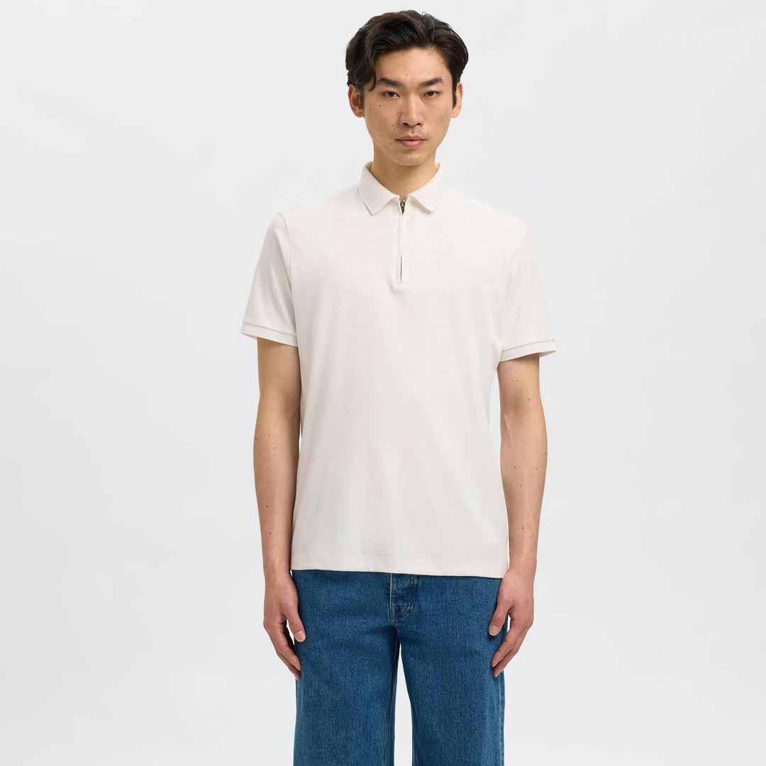 Maicë Selected SLMFAVE ZIP SS POLO NOOS