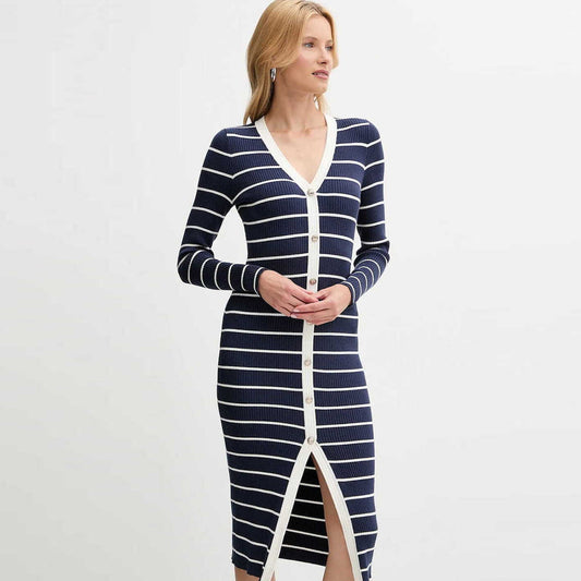 Fustan GUESS LS VN STRIPED ANDREA