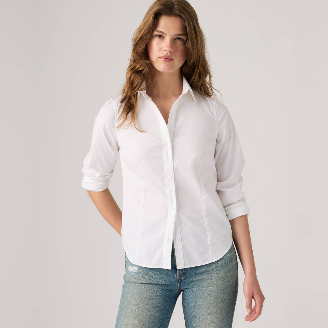 Këmishë Levis SLIM POPLIN SHIRT BRIGHT WHITE STRET