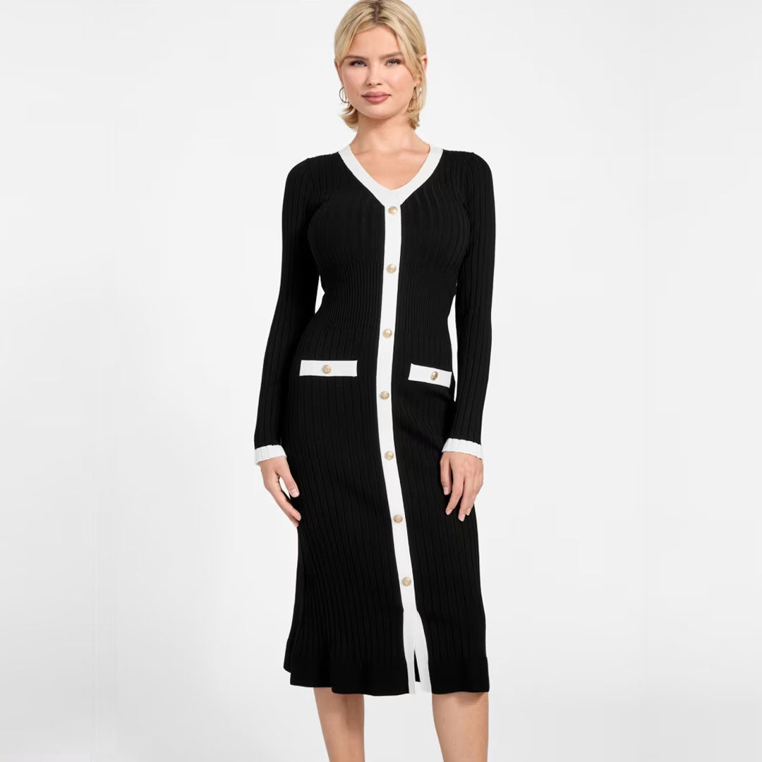 Fustan GUESS LS VN LAUREL SWTR DRESS
