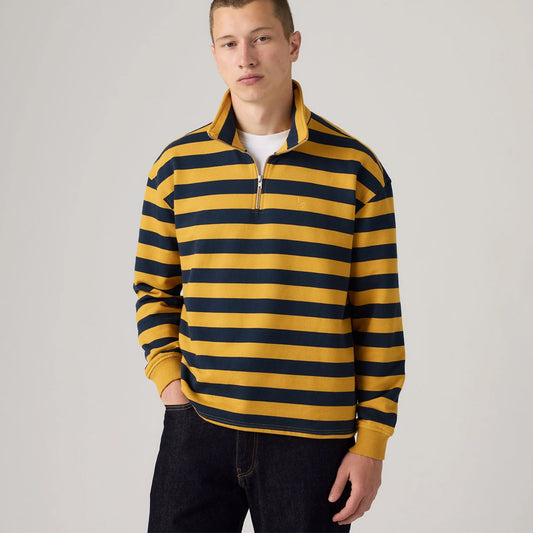 Bluzë Levis CAMERON 1/4 ZIP POLLARD STRIPE NAVY BL