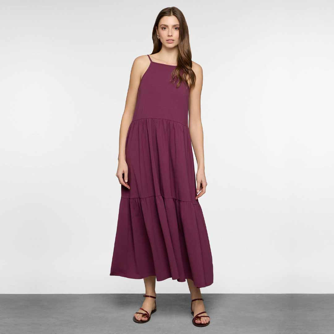 Fustan Upim IW DR43 LONG MAUVE WINE