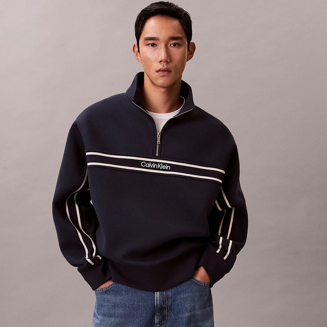 Duks Calvin Klein LS COTTON SPACER STRIPE RIB QTR
