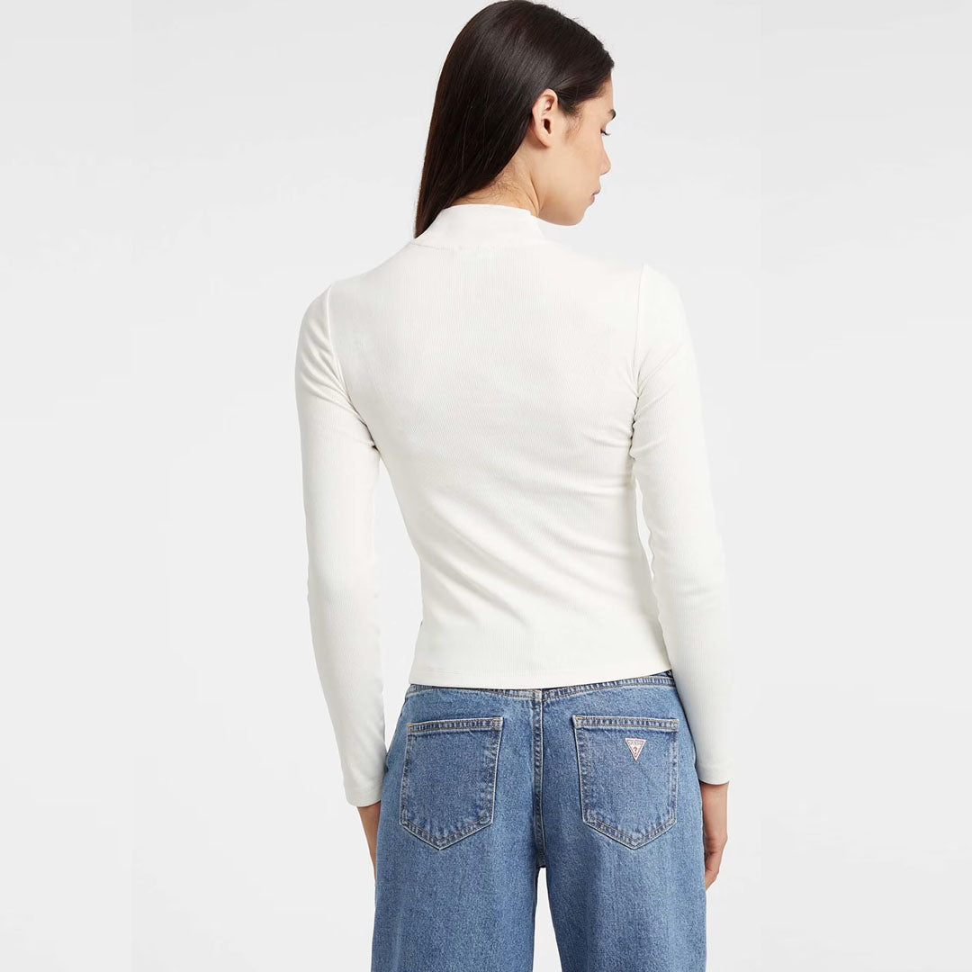 Bluzë GUESS JEANS GJ LS MOCK NECK EMBRO SLIM TOP