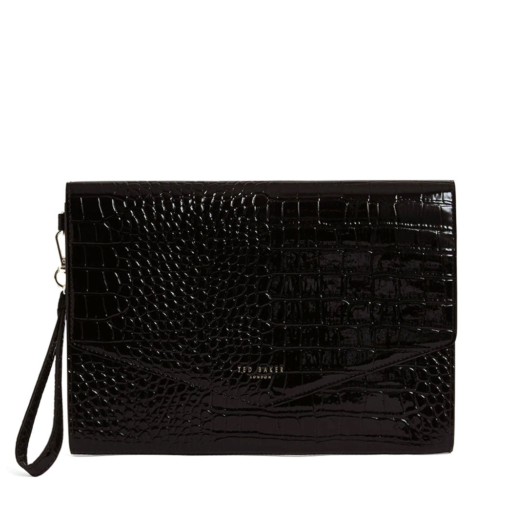 Qantë Ted Baker Croc Effect Icon Envelope Pouch