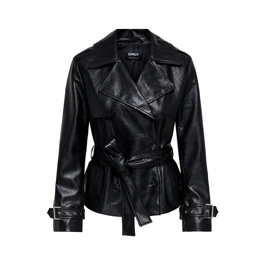 Jakne Only ONLJULIA FAUX LEATHER BELTED JACKET OTW