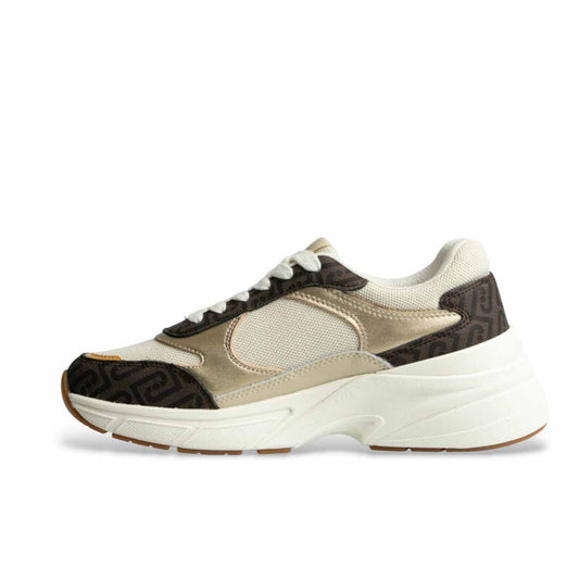 Patikë Liu Jo LJ01 01 - SNEAKER PRINTED LEATHER/CANV BROWN/NATURAL