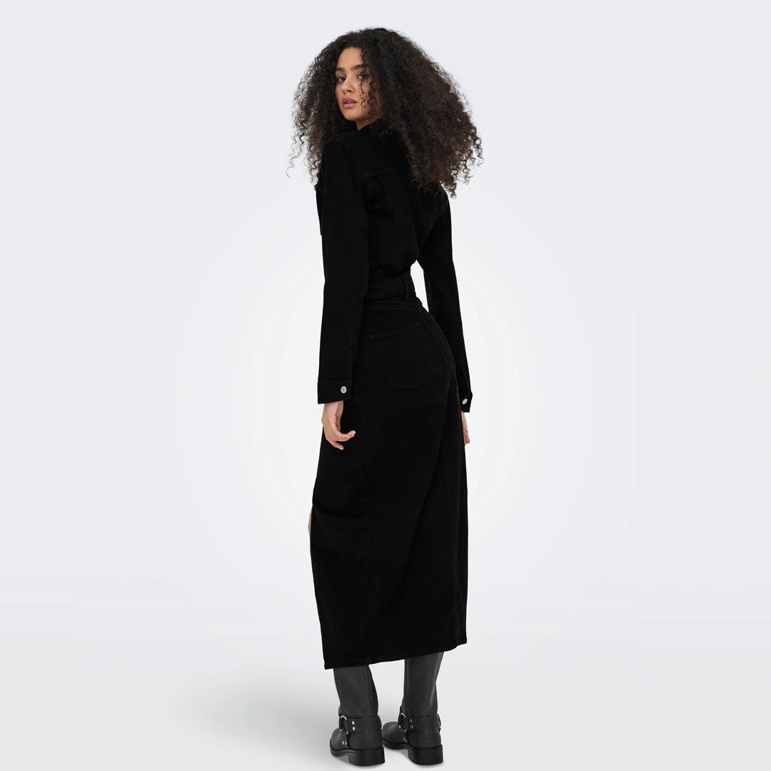 Fustan Only ONLPHILLY LS MAXI DNM DRESS AZG
