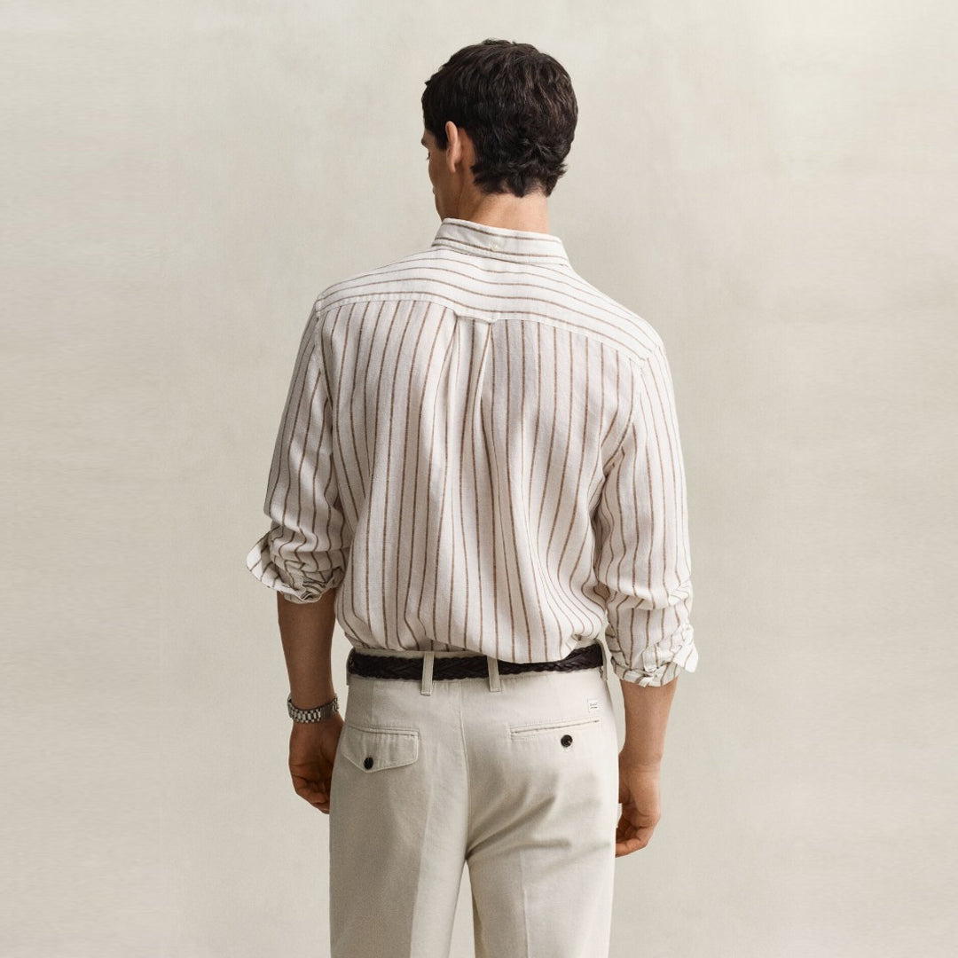 Këmishë Gant REG LINEN VISCOSE STRIPE SHIRT