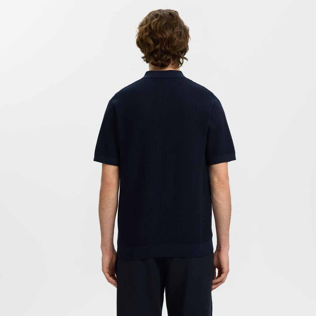 Maicë Selected SLMCRAN SS KNIT STRUCTURE ZIP POLO