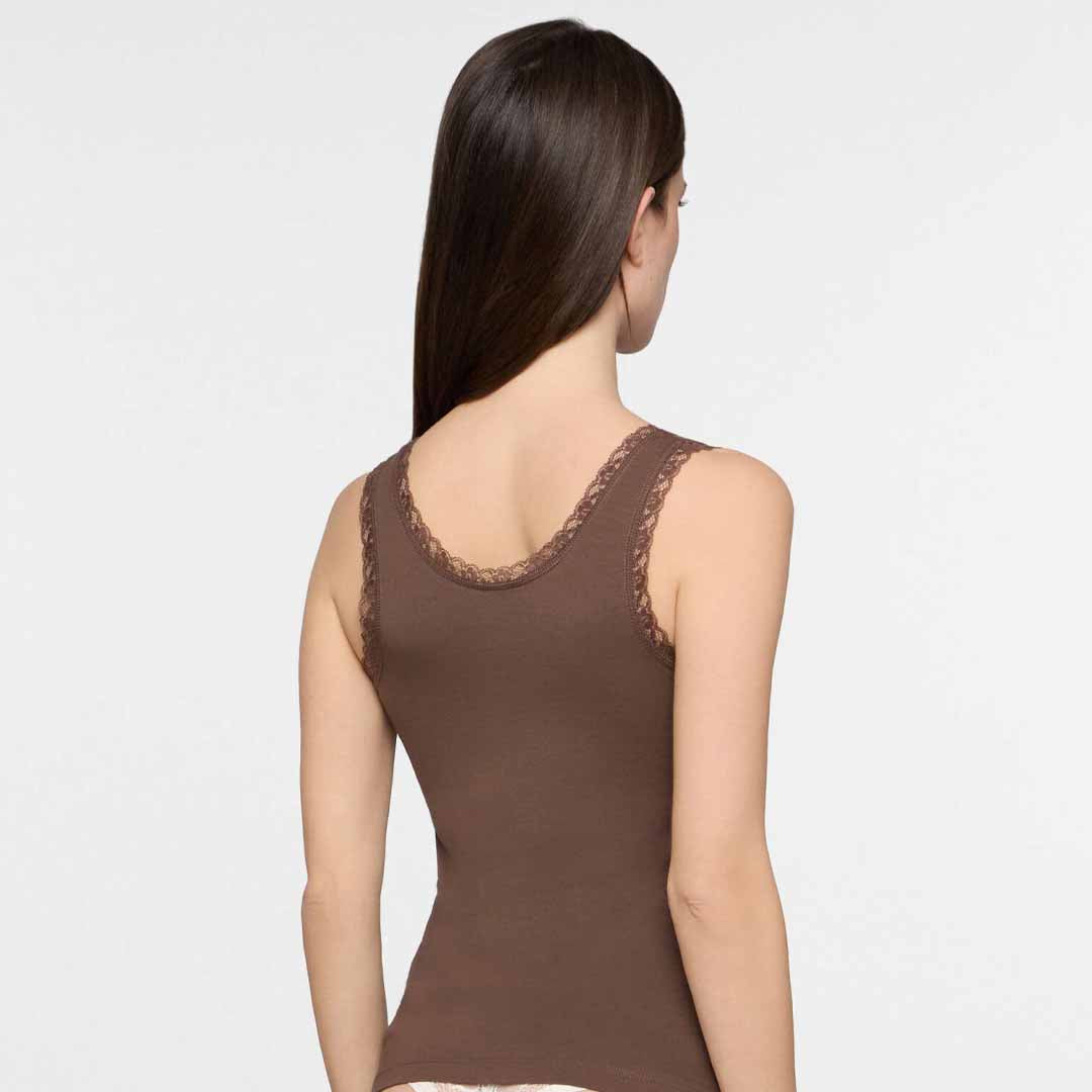 Maicë Upim TOP W/LACE   COFFEE BEAN