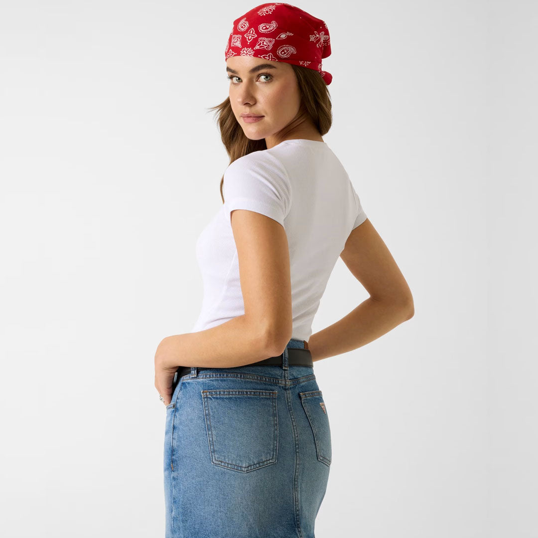 Maicë Guess Jeans GJ SS CN SLIM RIB EMB TEE