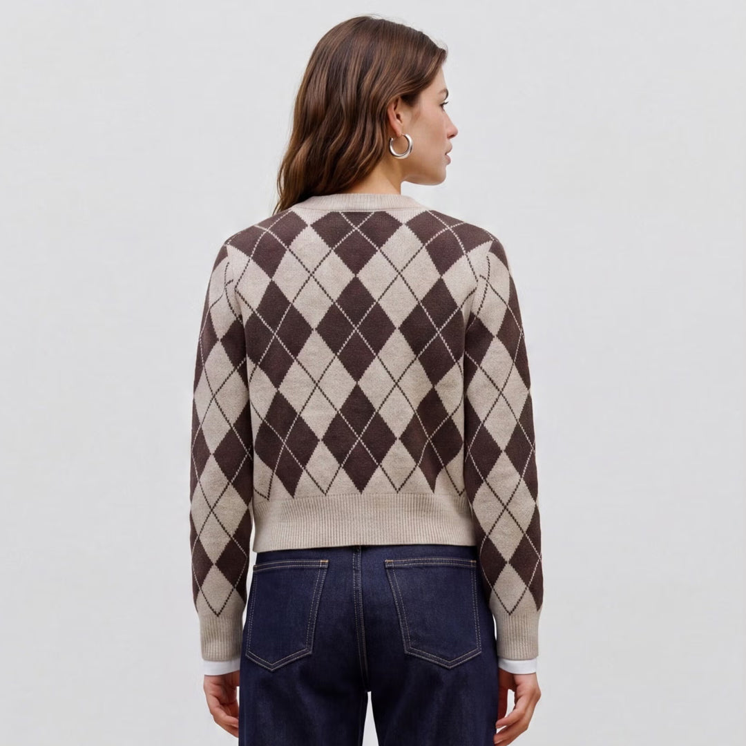 Xhemper Vero Moda VMHALO LS O-NECK ARGYLE CARDIGAN