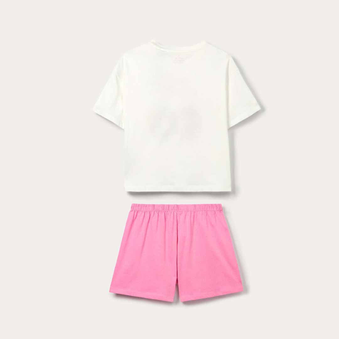 Pizhame Blukids SHORT PYJAMA ROSA/BIANCO