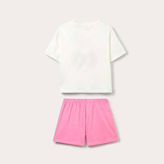 Pizhame Blukids SHORT PYJAMA ROSA/BIANCO