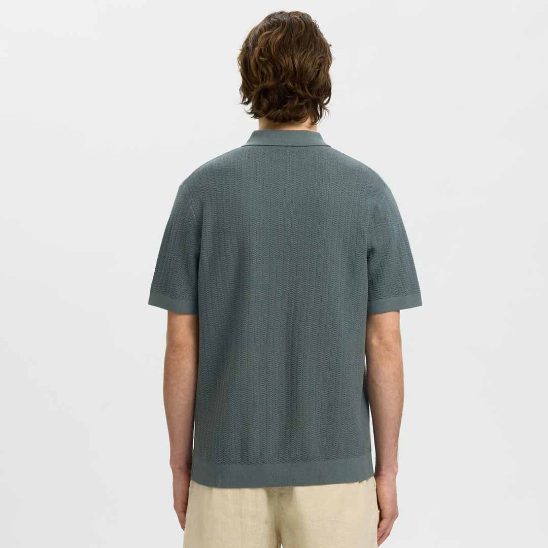 Maicë Selected SLMCRAN SS KNIT STRUCTURE ZIP POLO