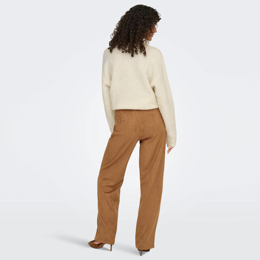 Pantallona ONLY ONLINA LIFE MW STR FAUX SUEDE PANT