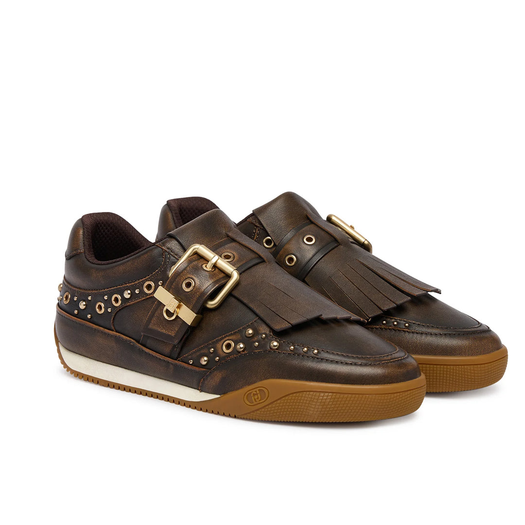 Patikë Liu Jo LEWIS 06 - SNEAKER DISTRESSED LEATHER BROWN 2