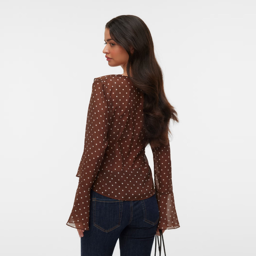 Bluzë Vero Moda VMWILLOW LS FRILL TOP WVN LCS