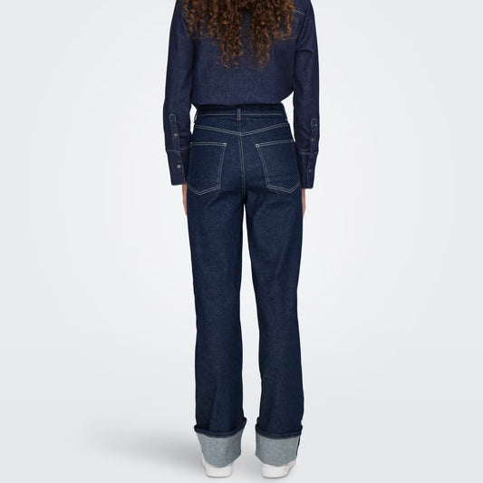 Xhinse Only ONLMERCER HW WIDE FOLD UP RINSE DNM RE