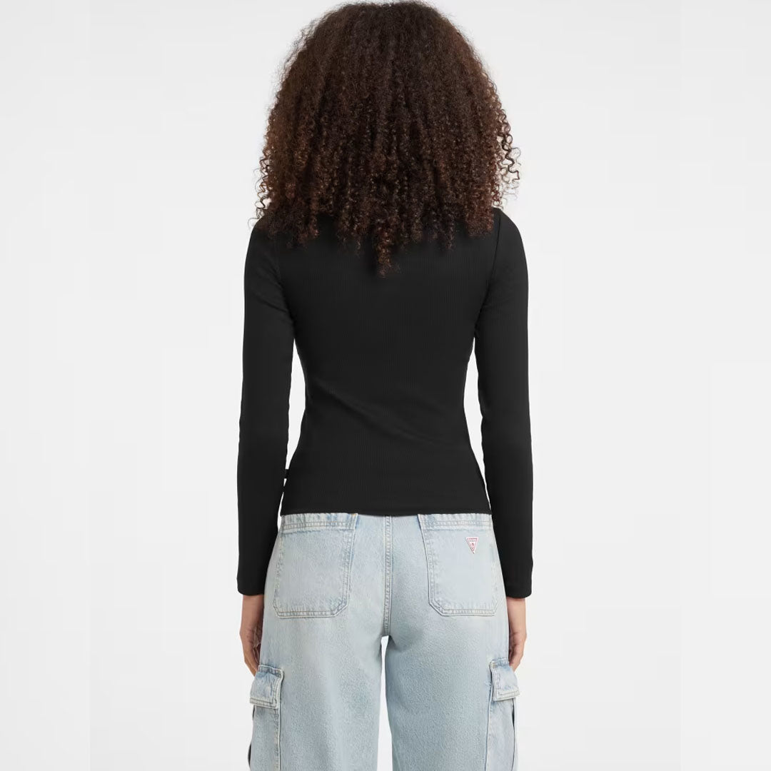 Bluzë GUESS JEANS GJ LS CN EMBRO SLIM TOP