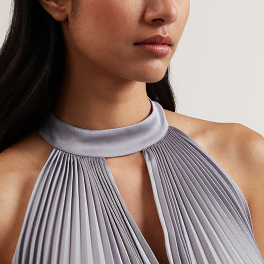 Fustan TED BAKER Pleated V-neck Maxi Dress