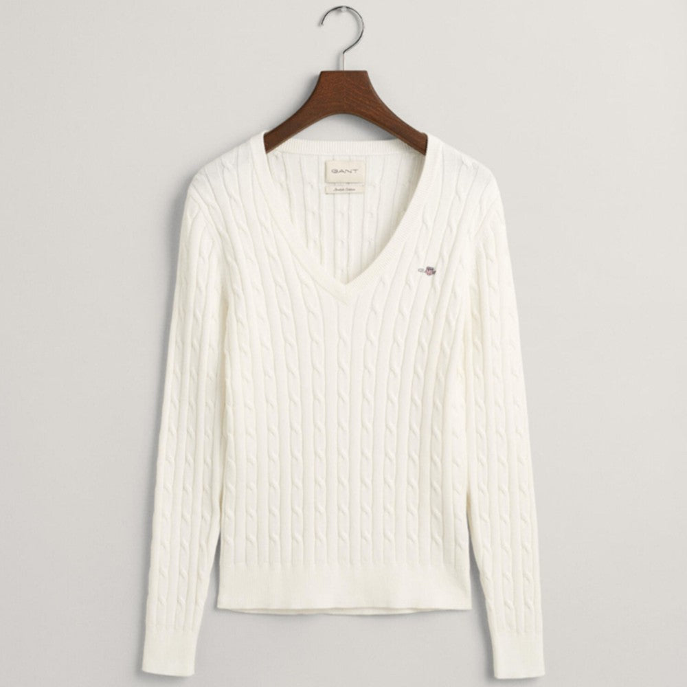 Xhemper GANT STRETCH COTTON CABLE V-NECK