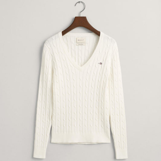 Xhemper GANT STRETCH COTTON CABLE V-NECK