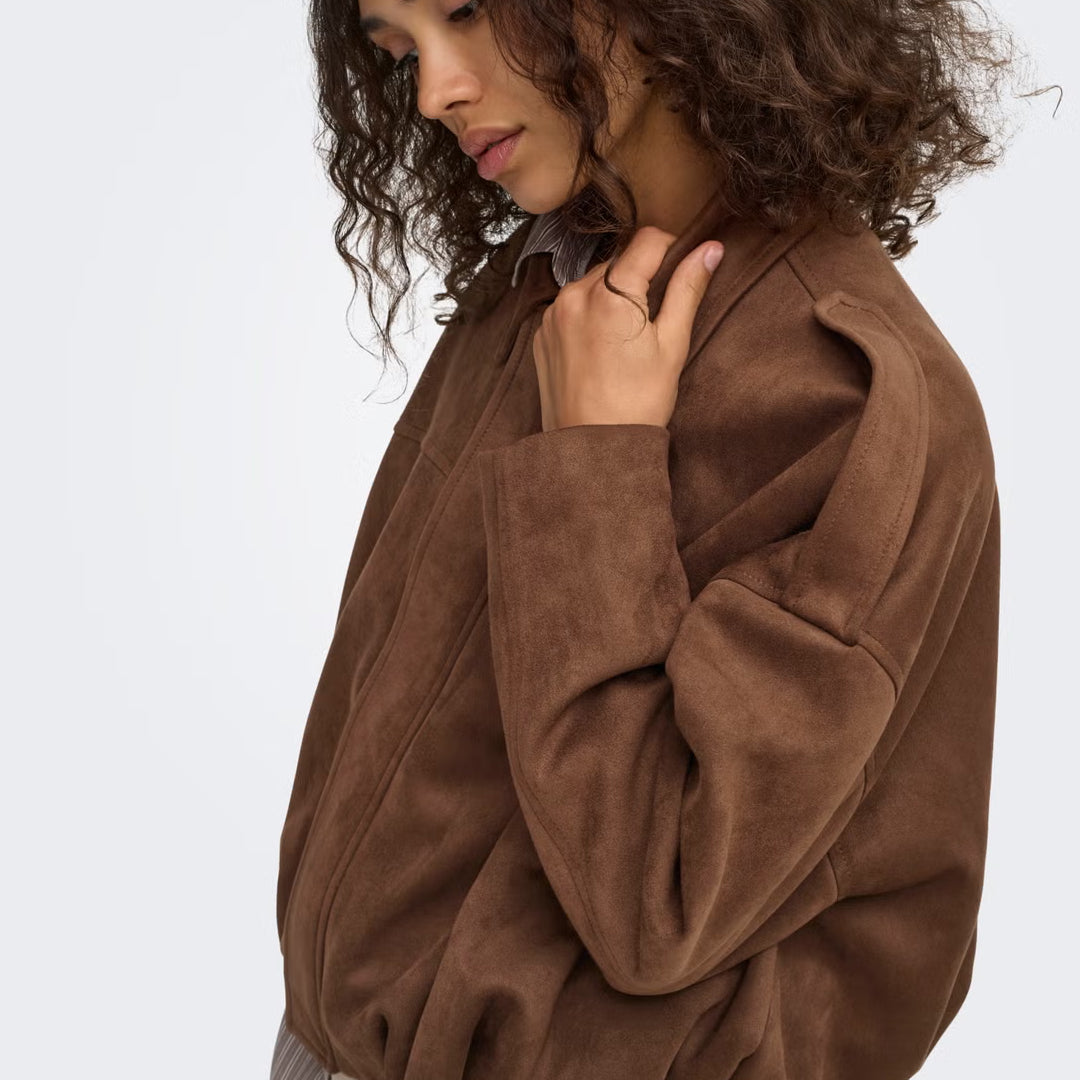 Jakne Only ONLMOON-STINA FAUX SUEDE BOMBER PNT NOO