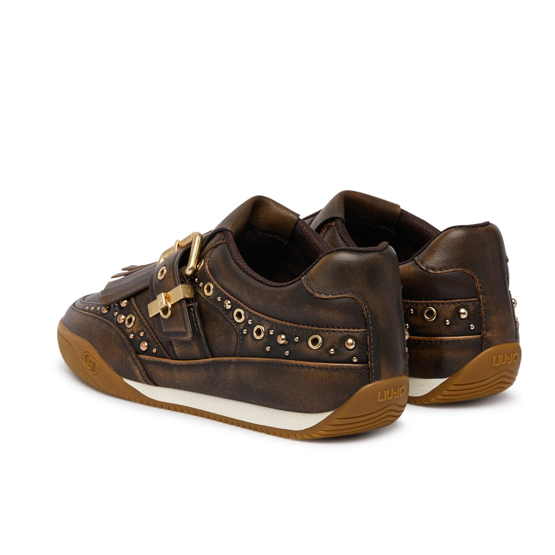 Patikë Liu Jo LEWIS 06 - SNEAKER DISTRESSED LEATHER BROWN