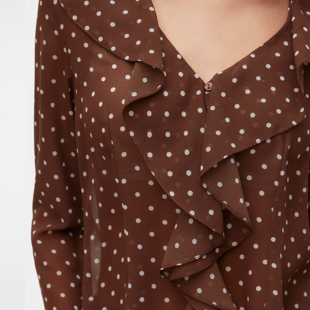 Bluzë Vero Moda VMWILLOW LS FRILL TOP WVN LCS