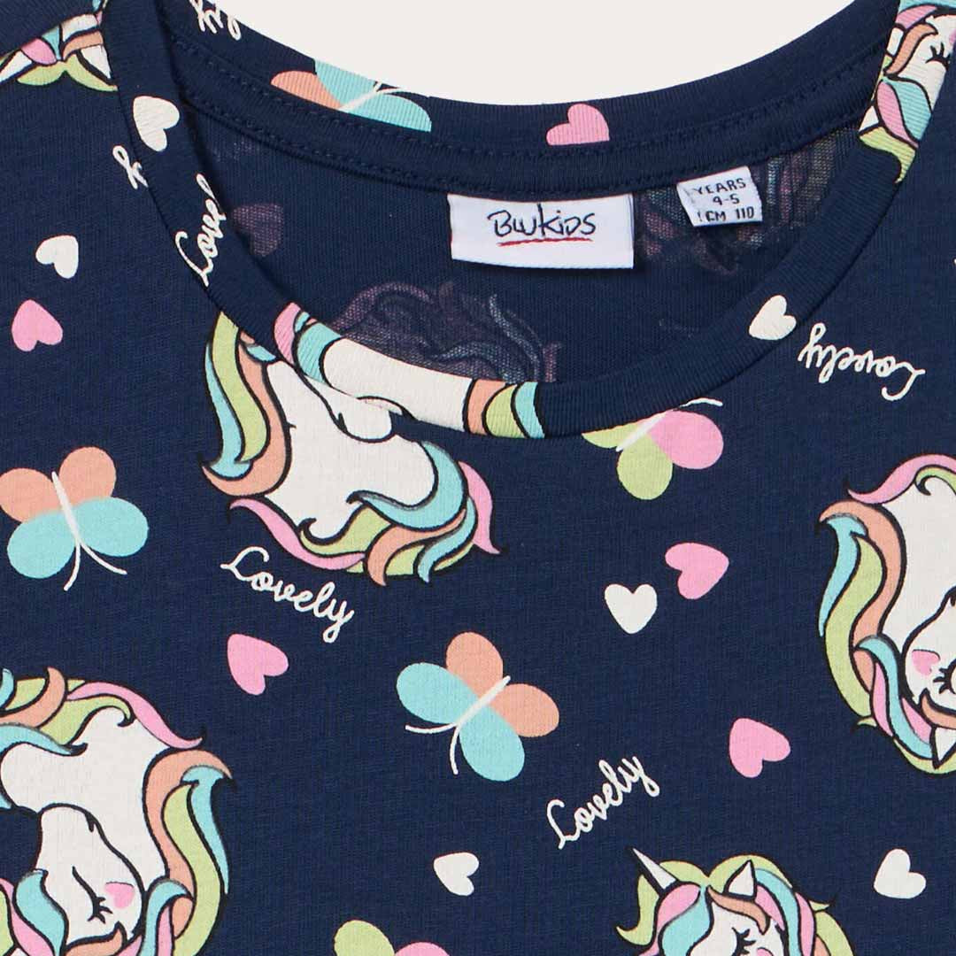 Fustan Blukids DRESS AOP    DARK BLUE