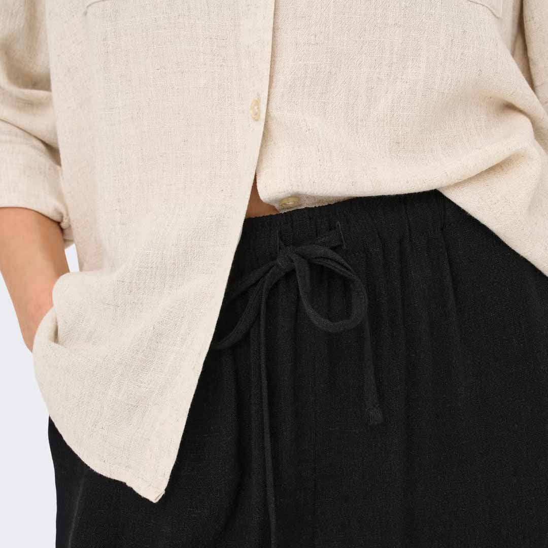 Pantallona Only ONLSIESTA MW PULL-UP LINEN BL PNT NOOS