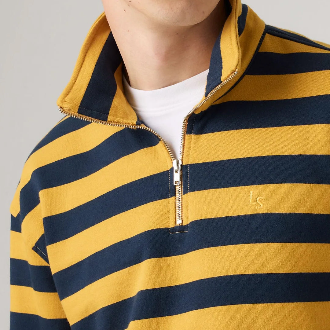 Bluzë Levis CAMERON 1/4 ZIP POLLARD STRIPE NAVY BL